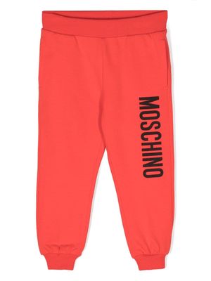 Moschino Kids logo-print jersey track pants - Red