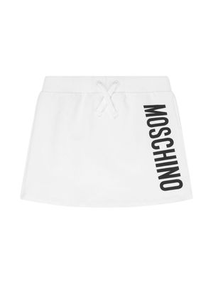 Moschino Kids logo-print mini skirt - White