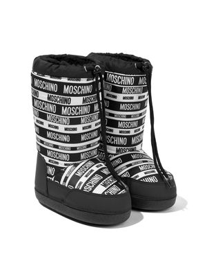 Moschino Kids logo-print padded snow boots - Black