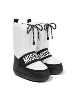 Moschino Kids logo-print padded snow boots - White