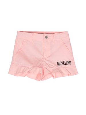 Moschino Kids logo-print peplum style shorts - Pink
