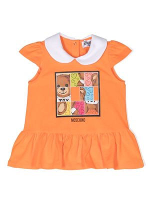 Moschino Kids logo-print piqué dress set - Orange