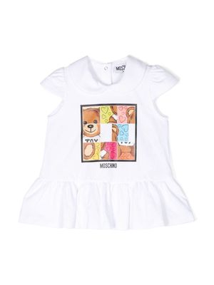 Moschino Kids logo-print piqué dress set - White