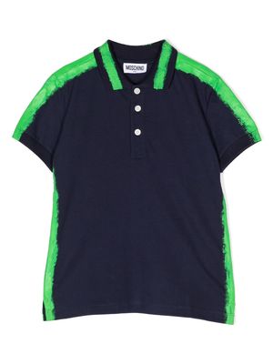 Moschino Kids logo-print polo shirt - Blue