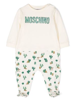 Moschino Kids logo-print round-neck pyjama - Neutrals