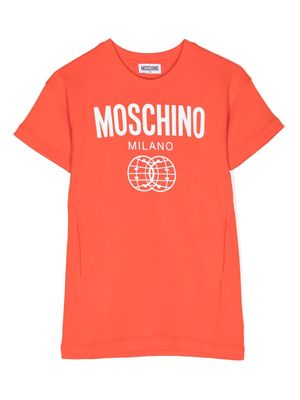 Moschino Kids logo-print short-sleeve T-shirt - Orange