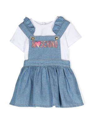 Moschino Kids logo-print skirt set - Blue