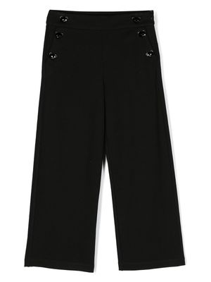 Moschino Kids logo-print straight-leg trousers - Black