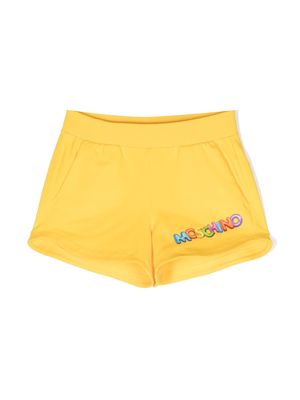 Moschino Kids logo-print stretch-cotton shorts - Yellow
