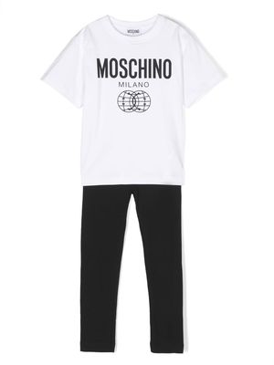 Moschino Kids logo-print T-shirt & leggings set - White