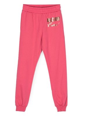 Moschino Kids logo-print tracksuit trousers - Pink