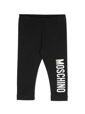 Moschino Kids logo-print trousers - Black