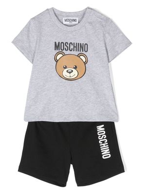 Moschino Kids logo-print two-piece set - Grey