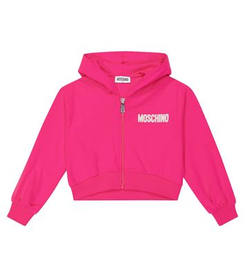 Moschino Kids Logo zipped hoodie