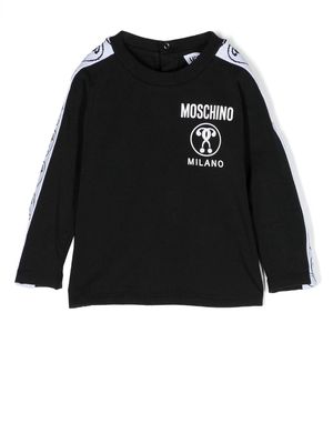 Moschino Kids long-sleeve motif-print T-shirt - Black