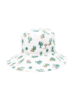 Moschino Kids mix-print cotton bucket hat - Neutrals