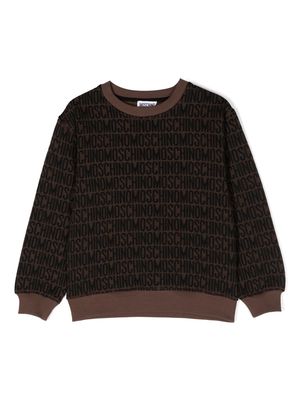 Moschino Kids monogram-pattern crew-neck sweatshirt - Brown