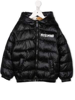 Moschino Kids padded hooded jacket - Black