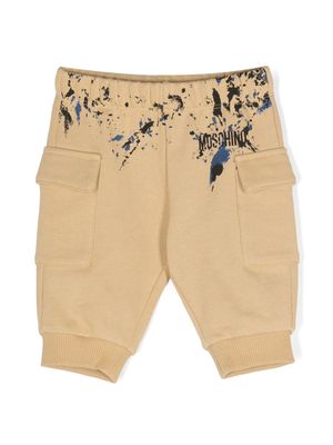 Moschino Kids paint-splatter track pants - Neutrals