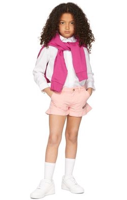 Moschino Kids Pink Logo Shorts