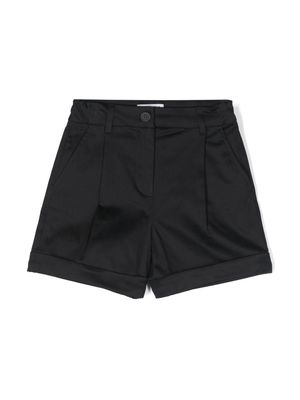 Moschino Kids pleated stretch-cotton shorts - Black