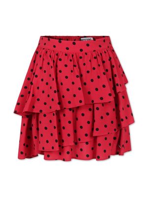 Moschino Kids polka-dot ruffled skirt - Red