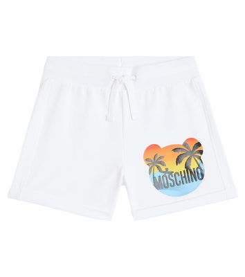 Moschino Kids Printed cotton-blend jersey shorts