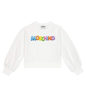 Moschino Kids Printed cotton-blend jersey sweatshirt