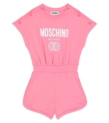 Moschino Kids Printed cotton jersey playsuit