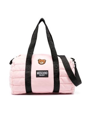 Moschino Kids quilted-finish Toy-bear changing bag - Pink