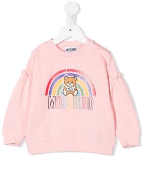 Moschino Kids rainbow logo sweatshirt - Pink