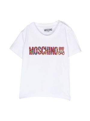 Moschino Kids rubberised logo T-shirt - White