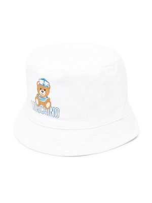 Moschino Kids Sailor Teddy Bear bucket hat - White