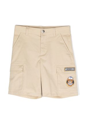 Moschino Kids sailor-teddy cargo shorts - Neutrals