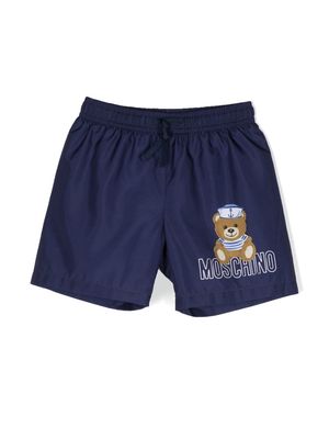 Moschino Kids sailor-teddy swim shorts - Blue