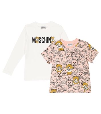 Moschino Kids Set of 2 printed cotton jersey shirts
