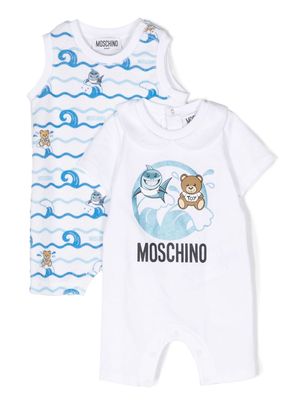 Moschino Kids set-of-two Teddy Bear rompers - Blue