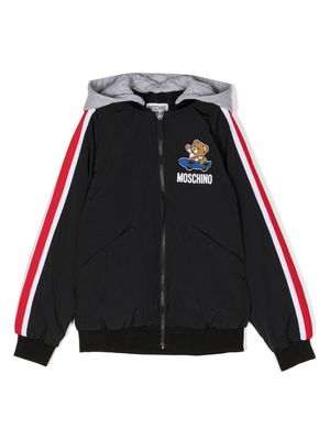 Moschino Kids Skater Teddy Bear-appliqué jacket - Black