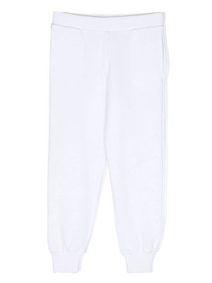 Moschino Kids slogan-print cotton track pants - White
