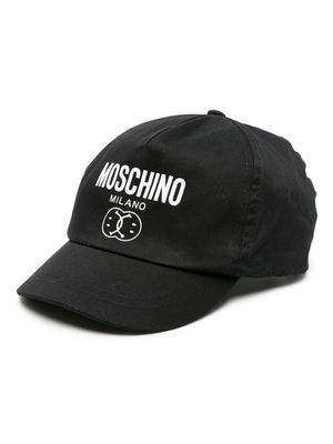 Moschino Kids Smiley-print cotton cap - Black