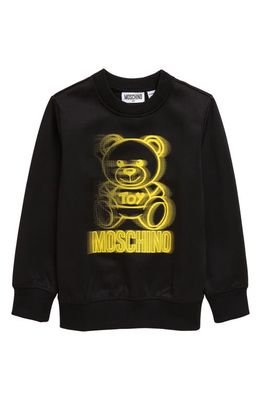 Moschino Kids' Spray Paint Bear Graphic Sweatshirt in 60100 Black