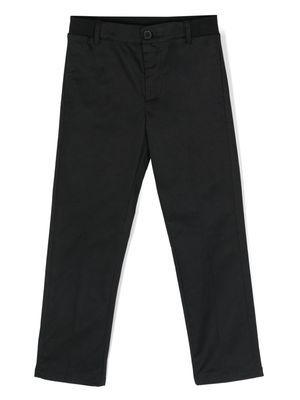 Moschino Kids straight-leg cotton trousers - Black