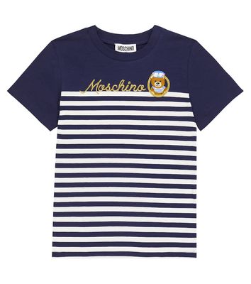 Moschino Kids Striped cotton-blend T-shirt