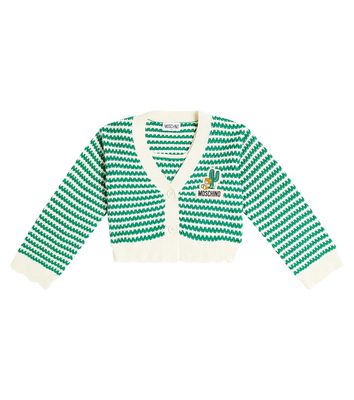 Moschino Kids Striped cotton top and cardigan set