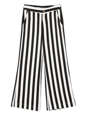 Moschino Kids striped flared trousers - White