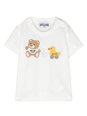 Moschino Kids Teddy Bear and Duck cotton T-shirt - White