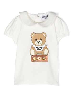 Moschino Kids Teddy Bear bib-collar T-shirt - Neutrals