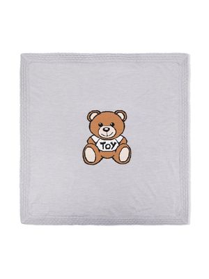 Moschino Kids teddy-bear blanket - Grey