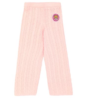 Moschino Kids Teddy Bear cable-knit pants