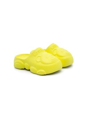 Moschino Kids Teddy Bear chunky slippers - Yellow